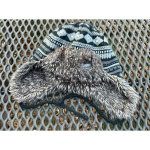 CHAOS Trapper Hat Ear Flaps OS Beanie Sherpa Quilted Lined Grunge Gorpcore Indie